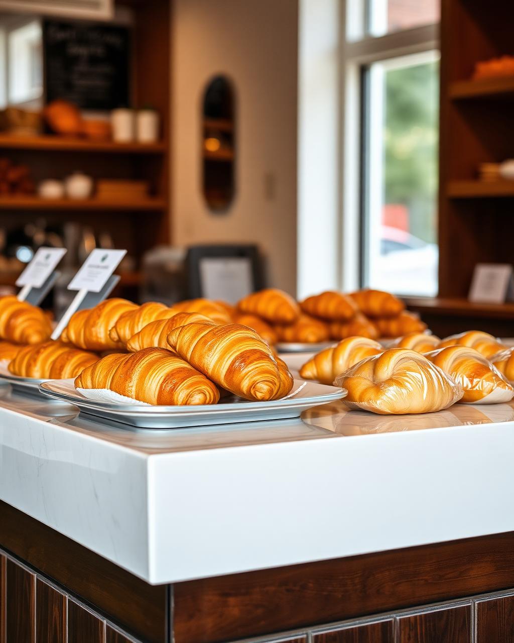 Pastry counter at golden hour